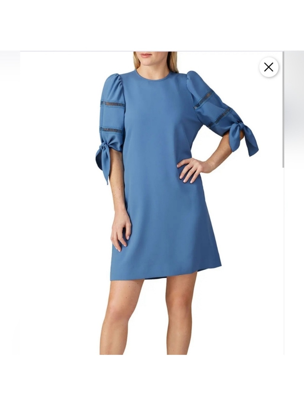 See by Chloe Blue Tie-Sleeve Shift Dress